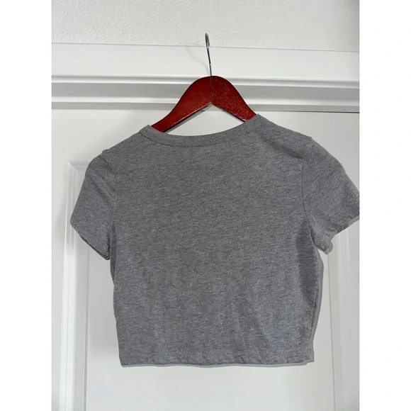 Wild Fable Charcoal Short Sleeve Crop Top - Picture 6 of 7